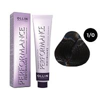 Крем-краска для волос OLLIN Performance 1/0 иссиня-черный, 60 мл