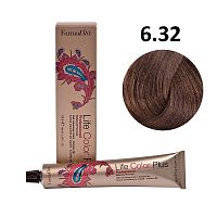 Крем-краска для волос Farmavita Life Color Plus 6.32 темный блондин золотистый ирис, 100 мл