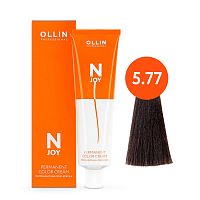 Крем краска для волос OLLIN N-JOY 5/77 светлый шатен интенсивно-коричневый, 100 мл
