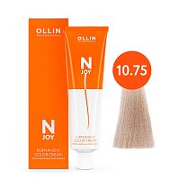 Крем краска для волос OLLIN N-JOY 10/75 светлый блондин коричнево-махагоновый, 100 мл