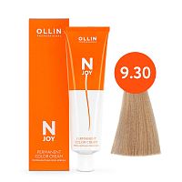 Крем краска для волос OLLIN N-JOY 9/30 блондин золотистый, 100 мл