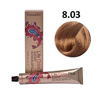 Крем-краска для волос Farmavita Life Color Plus 8.03 теплый светлый блондин, 100 мл