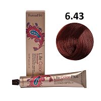 Крем-краска для волос Farmavita Life Color Plus 6.43 темный блондин золотисто-медный, 100 мл