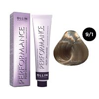 Крем-краска для волос OLLIN Performance 9/1 блондин пепельный, 60 мл