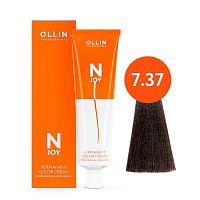 Крем краска для волос OLLIN N-JOY 7/37 русый золотисто-коричневый, 100 мл