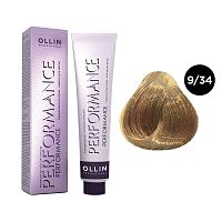 Крем-краска для волос OLLIN Performance 9/34 блондин золотисто-медный, 60 мл