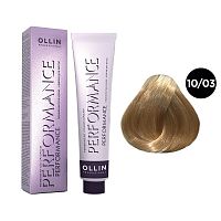 Крем-краска для волос OLLIN Performance 10/03 светлый блондин прозрачно-золотистый, 60 мл