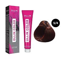 Крем-краска для волос OLLIN Color 5/4 светлый шатен медный, 100 мл