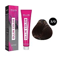 Крем-краска для волос OLLIN Color 3/0 темный шатен, 100 мл