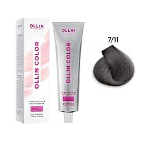 Крем-краска для волос OLLIN Color Platinum Collection 7/11 русый интенсивно-пепельный, 100 мл