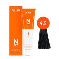 Крем краска для волос OLLIN N-JOY 4/9 шатен зеленый, 100 мл