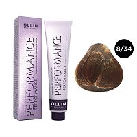 Крем-краска для волос OLLIN Performance 8/34 светло-русый золотисто-медный, 60 мл