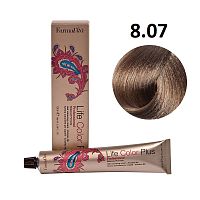 Крем-краска для волос Farmavita Life Color Plus 8.07 холодный светлый блондин, 100 мл