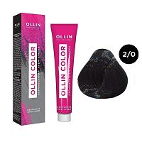 Крем-краска для волос OLLIN Color 2/0 черный, 100 мл