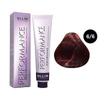 Крем-краска для волос OLLIN Performance 6/6 темно-русый красный, 60 мл