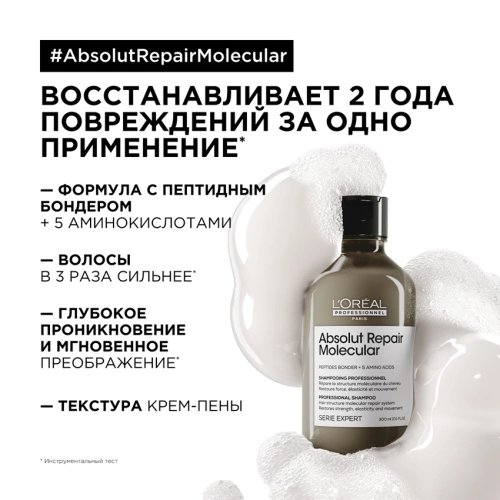Шампунь для волос / Absolut Repair Molecular 500 мл фото 7