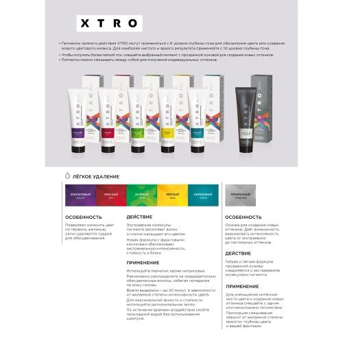 Основа для создания новых оттенков, прозрачный / XTRO 100 мл фото 2