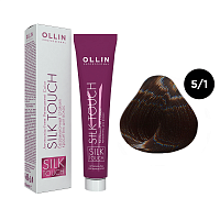 Крем-краска для волос OLLIN Silk Touch 5/1 светлый шатен пепельный, 60 мл
