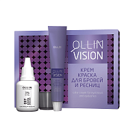Коричневый набор для окрашивания - оксид и краска для бровей и ресниц OLLIN Vision