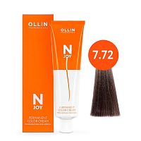 Крем краска для волос OLLIN N-JOY 7/72 русый коричнево-фиолетовый, 100 мл