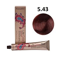 Крем-краска для волос Farmavita Life Color Plus 5.43 светло-каштановый золотисто-медный, 100 мл