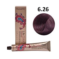 Крем-краска для волос Farmavita Life Color Plus 6.26 темный блондин красный ирис, 100 мл