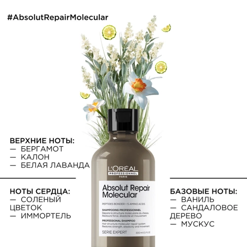 Шампунь для волос / Absolut Repair Molecular 300 мл фото 6