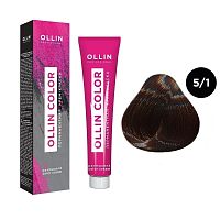 Крем-краска для волос OLLIN Color 5/1 светлый шатен пепельный, 100 мл