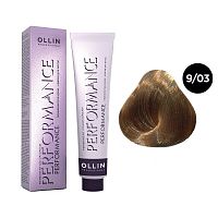 Крем-краска для волос OLLIN Performance 9/03 блондин прозрачно-золотистый, 60 мл