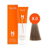 Крем краска для волос OLLIN N-JOY 8/0 светло-русый, 100 мл