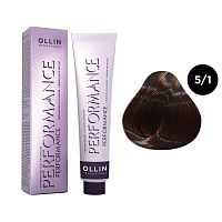Крем-краска для волос OLLIN Performance 5/1 светлый шатен пепельный, 60 мл