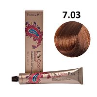 Крем-краска для волос Farmavita Life Color Plus 7.03 теплый блондин, 100 мл
