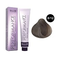 Крем-краска для волос OLLIN Performance 8/12 светло-русый пепельно-фиолетовый, 60 мл