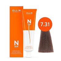 Крем краска для волос OLLIN N-JOY 7/31 русый золотисто–пепельный, 100 мл