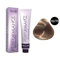 Крем-краска для волос OLLIN Performance 10/73 светлый блондин коричнево-золотистый, 60 мл