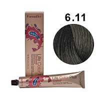 Крем-краска для волос Farmavita Life Color Plus 6.11 темный интенсивный пепельный блондин, 100 мл