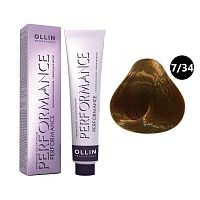Крем-краска для волос OLLIN Performance 7/34 русый золотисто-медный, 60 мл