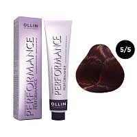 Крем-краска для волос OLLIN Performance 5/5 светлый шатен махагоновый, 60 мл