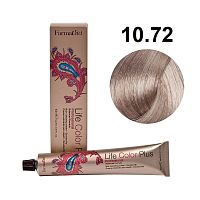 Крем-краска для волос Farmavita Life Color Plus 10.72 платиновый блондин коричнево-перламутровый, 100 мл