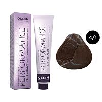 Крем-краска для волос OLLIN Performance 4/1 шатен пепельный, 60 мл