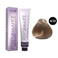 Крем-краска для волос OLLIN Performance 9/21 блондин фиолетово-пепельный, 60 мл
