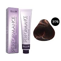 Крем-краска для волос OLLIN Performance 7/75 русый коричнево-махагоновый, 60 мл