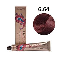 Крем-краска для волос Farmavita Life Color Plus 6.64 темный блондин медно-красный, 100 мл