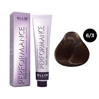 Крем-краска для волос OLLIN Performance 6/3 темно-русый золотистый, 60 мл