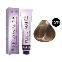 Крем-краска для волос OLLIN Performance 10/31 светлый блондин золотисто-пепельный, 60 мл