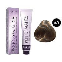 Крем-краска для волос OLLIN Performance 8/1 светло-русый пепельный, 60 мл
