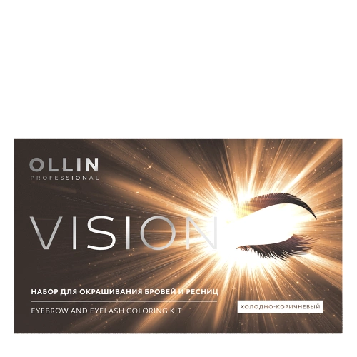 Набор для окрашивания бровей и ресниц, холодно-коричневый / Ollin Vision 20 мл