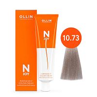 Крем краска для волос OLLIN N-JOY 10/73 светлый блондин коричнево–золотистый, 100 мл