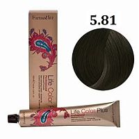 Крем-краска для волос Farmavita Life Color Plus 5.81 средний коричневый кашемир пепельный, 100 мл