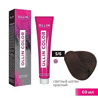 Крем-краска для волос OLLIN Color 5/6 светлый шатен красный, 60 мл